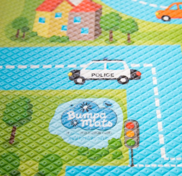 Beige Blue Track Bumpa Mat Honey and Jam Kids